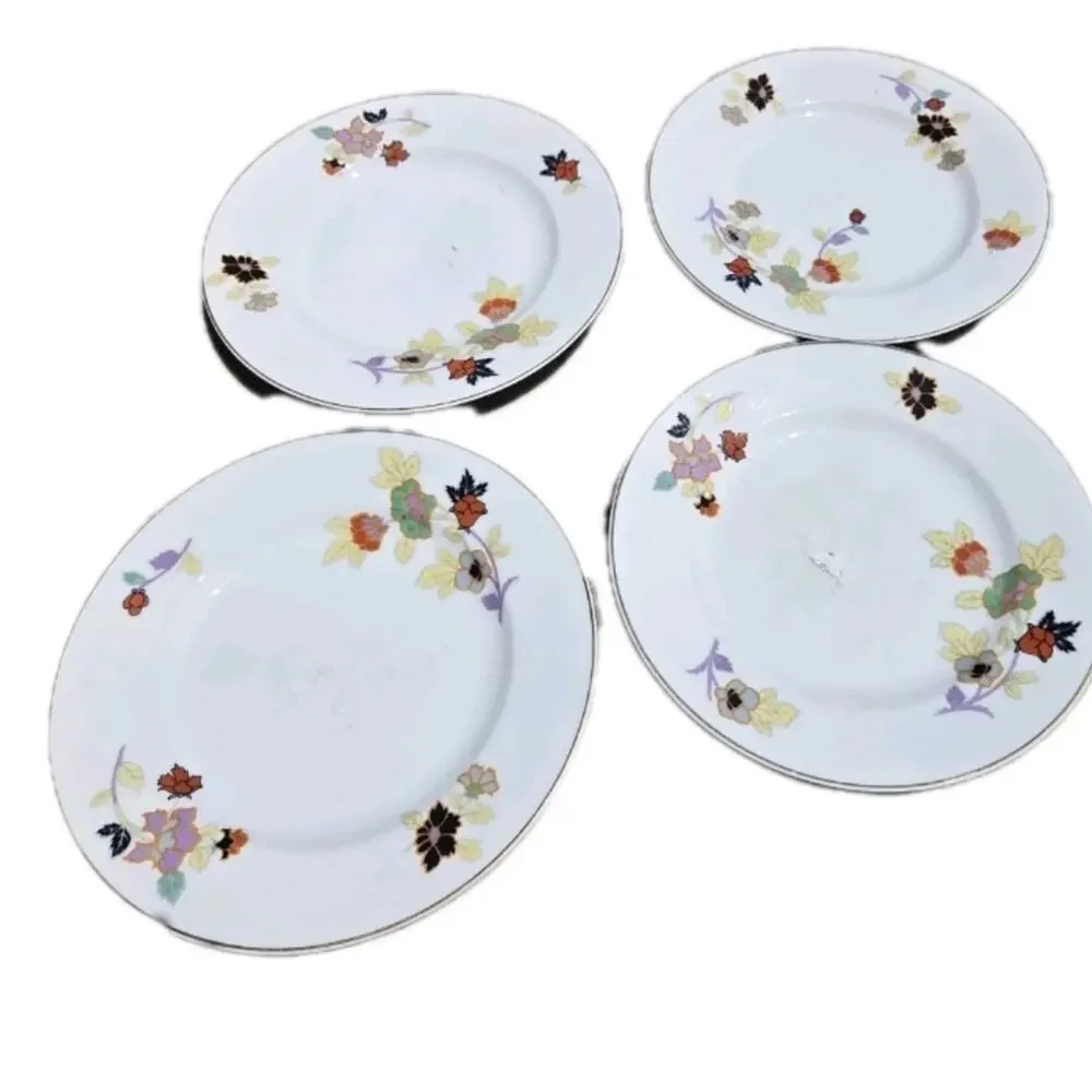 Pirkenhammer Floral Patterned White Dinner Plates Set Of 4